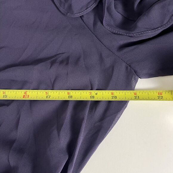 Boho Blouse Womens Large Purple Sheer Feminine Coquette Fairy Ruffle Sleeve - Picture 8 of 10